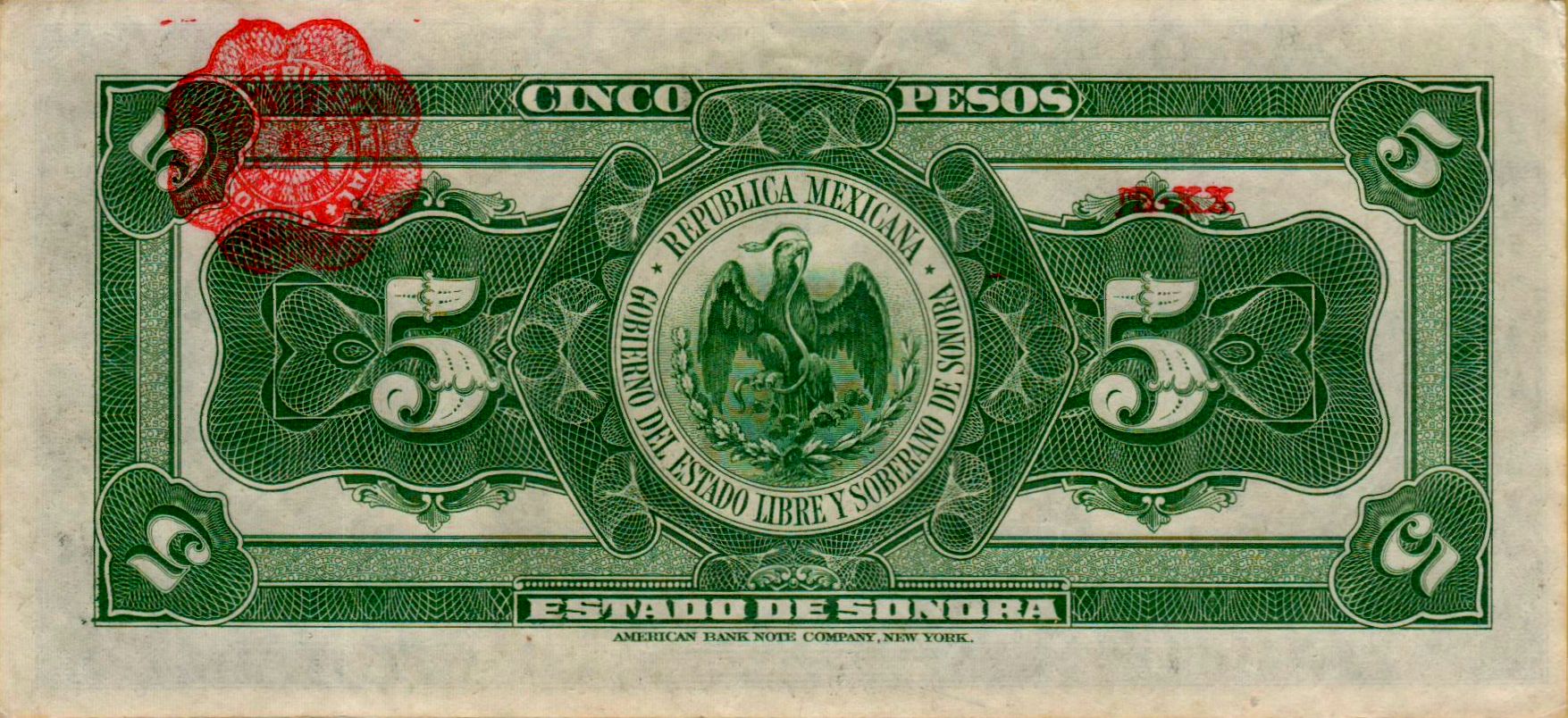 Mexico (Revolutionary) 5 1915 aUNC PS-1071